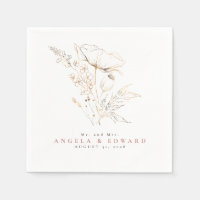 Hand-drawn Wildflowers Elegant Minimalist Wedding