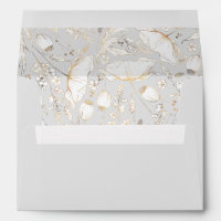 Hand-Drawn Wildflowers Gold and Light Grey Wedding