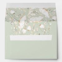 Hand-Drawn Wildflowers Gold Sage Green Wedding