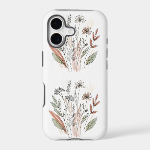 Hand-Drawn Wildflowers & Leaves Phone Case