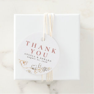 Hand-drawn Wildflowers Minimalist Thank You Favour Tags