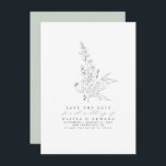 Hand-drawn Wildflowers Sage Green Save the Date<br><div class="desc">Hand-drawn pencil wildflowers sage green save the date cards</div>