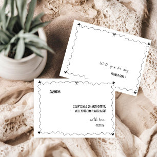 Hand drawn Will You Be Flower Girl Proposal Card