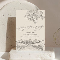 Hand Drawn Winery Vineyard California Napa Wedding