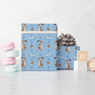 Hand Drawn Winter Dog -  Wrapping Paper Roll      