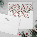 Hand Drawn Winter Greenery Christmas Envelope<br><div class="desc">This envelope offers an interior design of a winter greenery pattern with custom text,  on the back flap,  for your return address. The pattern,  showcasing Christmas greenery and winter berries,  combines the colours dark red,  dark green,  light tan,  and dusty blue.</div>