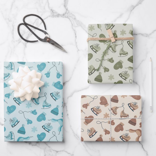 Hand Drawn Winter Pattern  Wrapping Paper Set2 (Front)