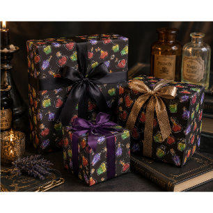 Hand Drawn Witchy Magical Potion Bottles Wrapping Paper