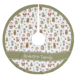 Hand Drawn Woodland Animals - Christmas Tree Skirt