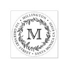 Hand-drawn Wreath Monogram Round Return Address