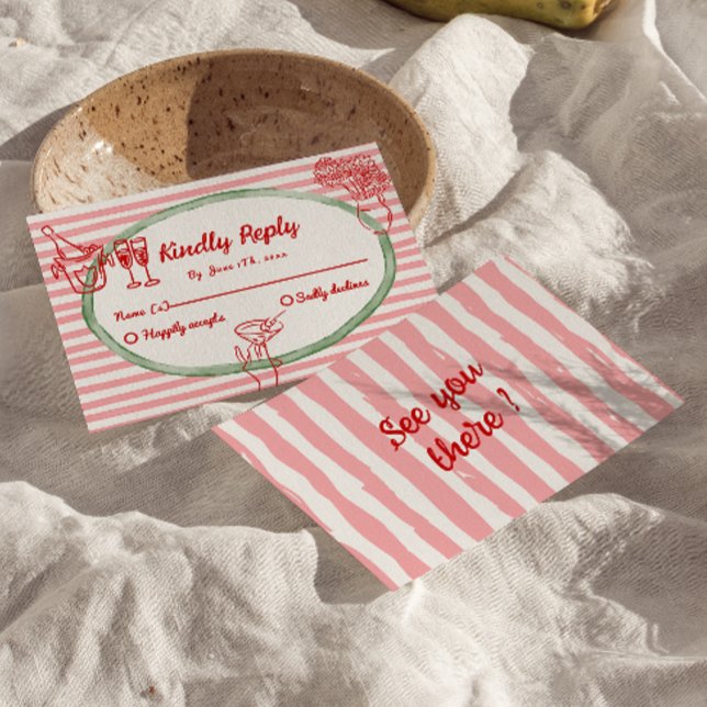 Hand Drawn Written Painted Quirky Frame Wedding RSVP Card (Creator Uploaded)