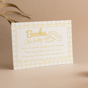 Hand Drawn Yellow Gender Bread Baby Book Request Enclosure Card