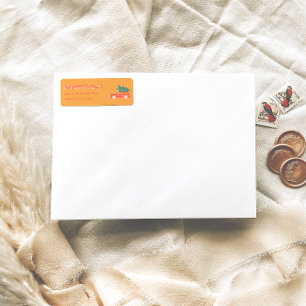 Hand Drawn Yellow Red Car Christmas Doddle Address Return Address Label