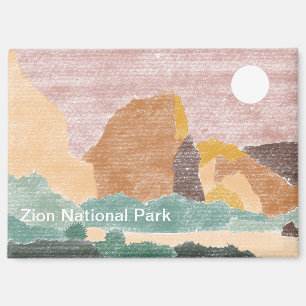 Hand Drawn Zion National Park Magnet