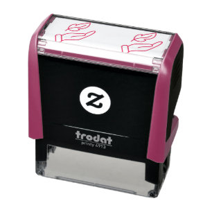 Hand drop feather self-inking stamp