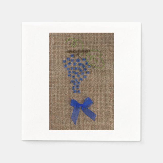 Hand embroidery grapes napkin (Front)