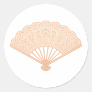 Hand fan classic round sticker