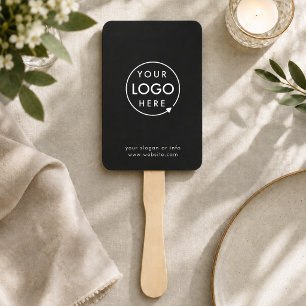 Hand Fan Custom Logo Black DIY Event Paddles