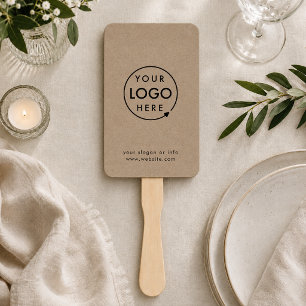 Hand Fan   Custom Logo Rustic DIY Event Paddles