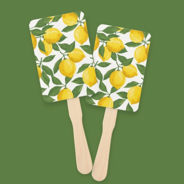  Hand Fan with Lemon Print - Fresh & Vibrant Desig (Creator Uploaded)