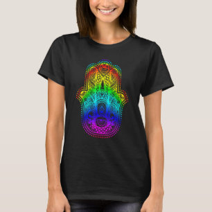 Hand Fatima Eye Rainbow Style Mandala T-Shirt
