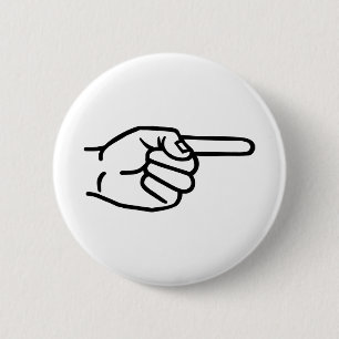 Hand finger 6 cm round badge