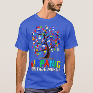 Hand Flag Tree Root Latino National Hispanic Herit T-Shirt