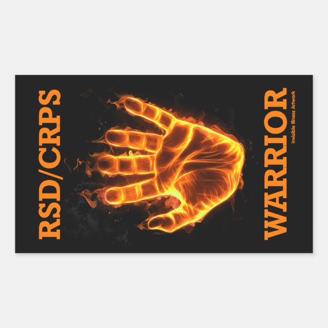 Hand/Flames...RSD/CRPS Rectangular Sticker (Front)
