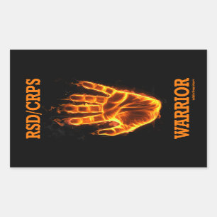 Hand/Flames...RSD/CRPS Rectangular Sticker