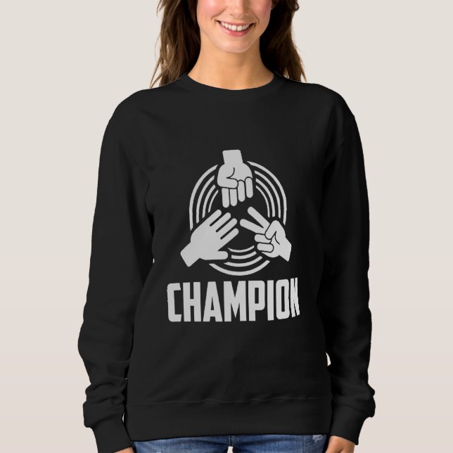 Hand Games Master Rock Paper Scissors Champion Sweatshirt (Front)