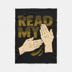 Hand Gesture Deaf Hearing Loss Awareness 12 Fleece Blanket