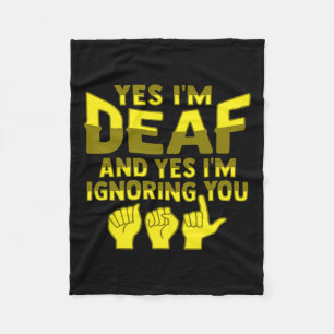 Hand Gesture Deaf Hearing Loss Awareness 1 Fleece Blanket
