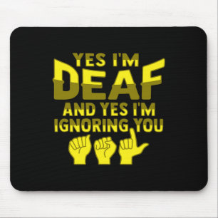 Hand Gesture Deaf Hearing Loss Awareness 1 Mouse Pad