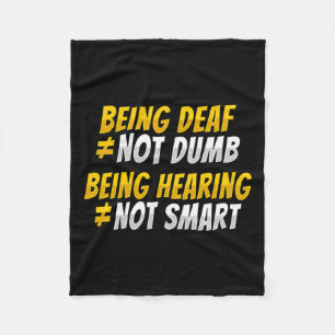 Hand Gesture Deaf Hearing Loss Awareness 2 Fleece Blanket