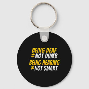 Hand Gesture Deaf Hearing Loss Awareness 2 Key Ring