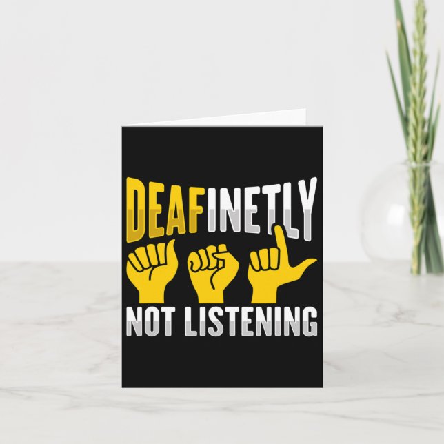 Hand Gesture Deaf Hearing Loss Awareness 3  Card (Front)