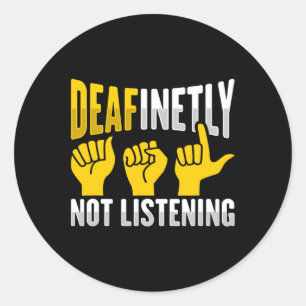 Hand Gesture Deaf Hearing Loss Awareness 3  Classic Round Sticker