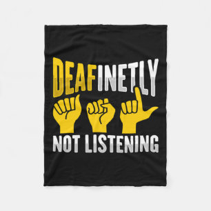 Hand Gesture Deaf Hearing Loss Awareness 3 Fleece Blanket