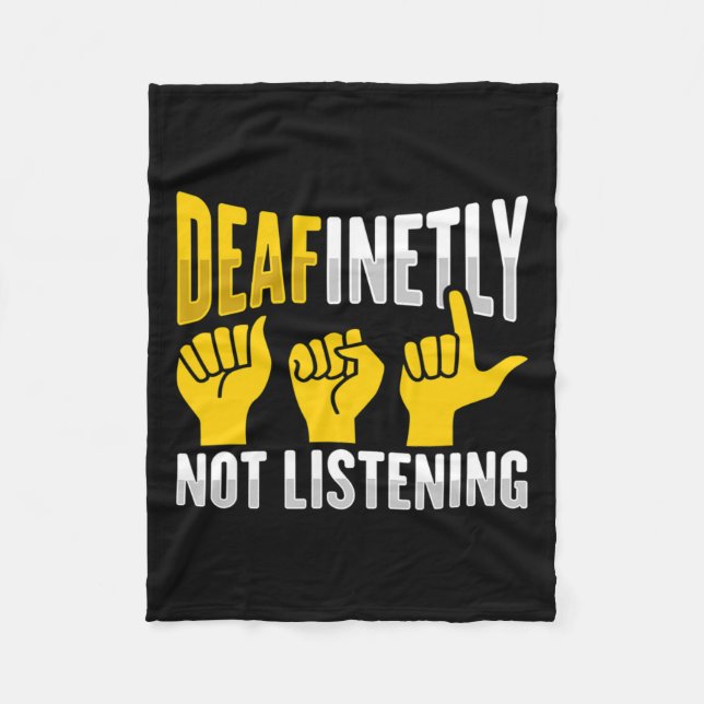 Hand Gesture Deaf Hearing Loss Awareness 3  Fleece Blanket (Front)