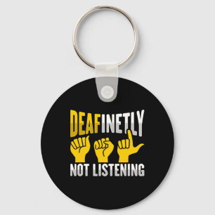 Hand Gesture Deaf Hearing Loss Awareness 3 Key Ring