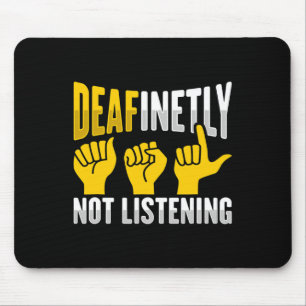 Hand Gesture Deaf Hearing Loss Awareness 3 Mouse Pad