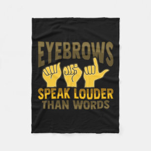 Hand Gesture Deaf Hearing Loss Awareness 5 Fleece Blanket