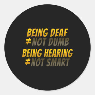 Hand Gesture Deaf Hearing Loss Awareness 6 Classic Round Sticker
