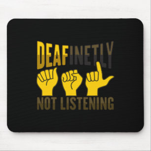 Hand Gesture Deaf Hearing Loss Awareness 7  Mouse Pad