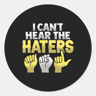 Hand Gesture Deaf Hearing Loss Awareness Classic Round Sticker