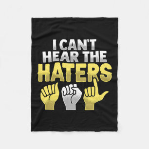 Hand Gesture Deaf Hearing Loss Awareness Fleece Blanket