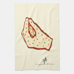 Hand Gesture Strawberry-Kiwi Pizza Tea Towel