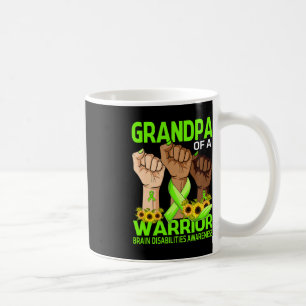 Hand Grandpa Of A Warrior Brain Disabilities Aware Coffee Mug