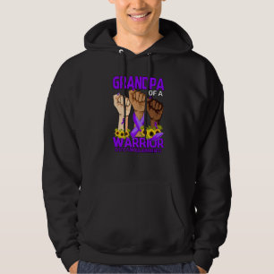 Hand Grandpa Of A Warrior Cystic Fibrosis Awarenes Hoodie