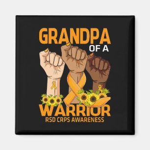 Hand Grandpa Of A Warrior RSD CRPS Awareness Sunfl Magnet